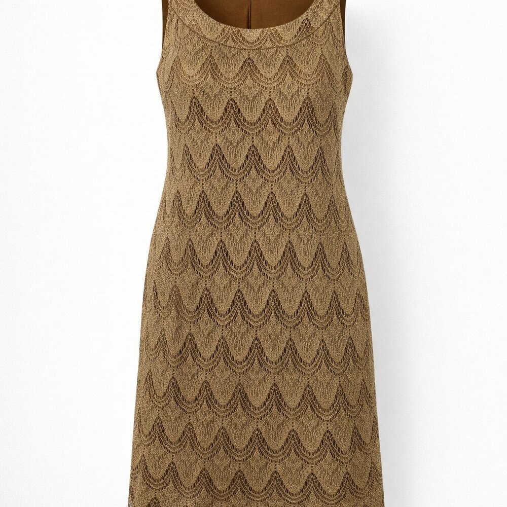 Dress Barn Sleeveless Mini Dress in Bronze Lace